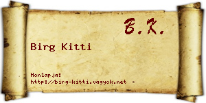 Birg Kitti névjegykártya